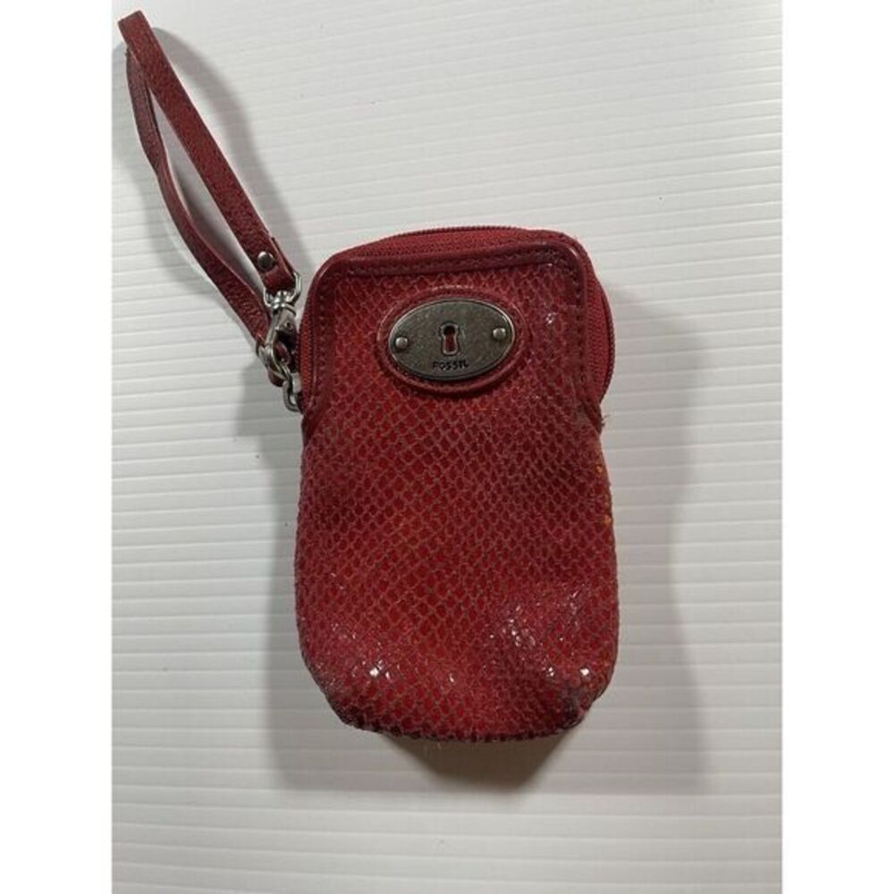 Fossil Red Wristlet Wallet W Zipper